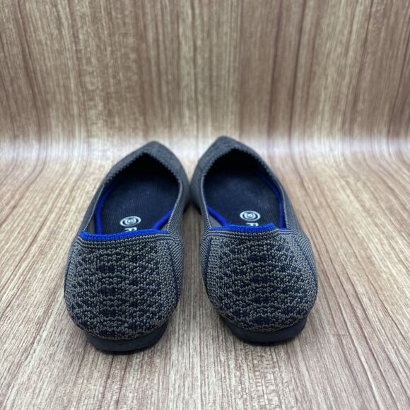 Rothy’s The Point Flat Snake Print Shoes Pointed Toe Lapis Python Comfy Size 6.5 - Picture 2 of 9